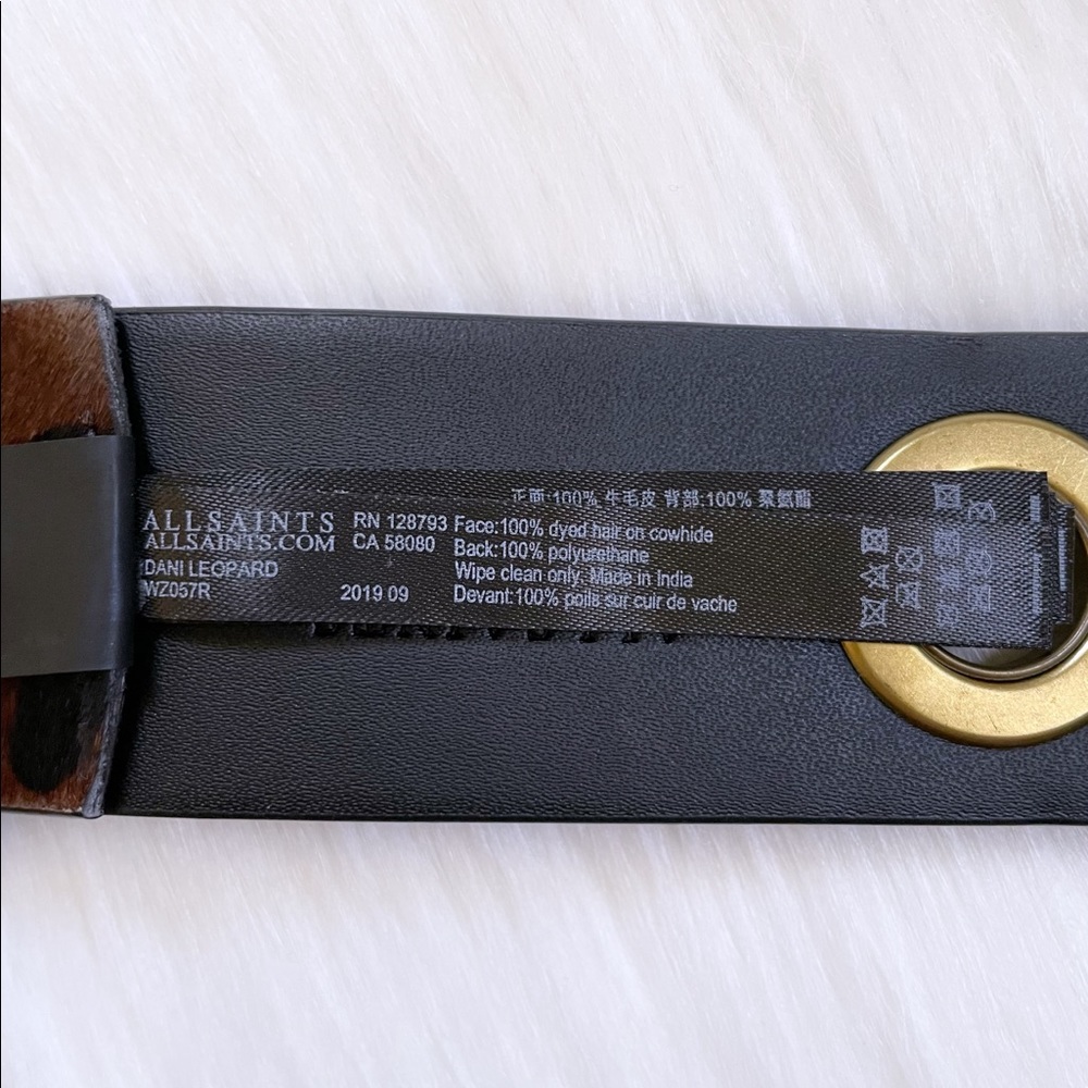 All Saints Genuine Calf Hair Grommet Belt - Picture 7 of 10